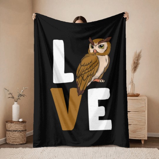 I Love Owls Animal Lover Owl Lover Throw Blankets T S