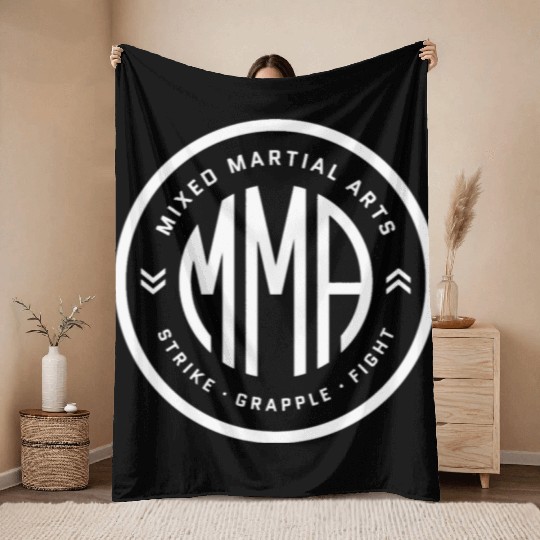 Mma Bjj Mixed Martial Arts Fan Fighter Strike Grap Throw Blankets