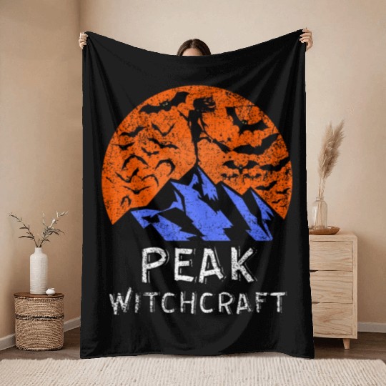 Peak Witchcraft, Mountain Witch Throw Blankets