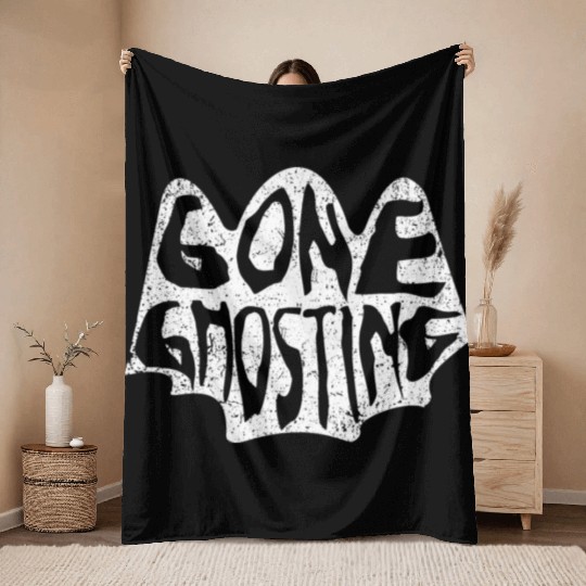 Gone Ghosting Halloween Ghost Throw Blankets