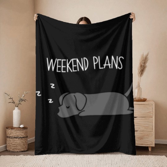 Weekend Plans Great Dane Throw Blankets