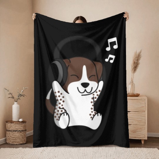 Music Lover German Shorthaired Pointer Throw Blankets