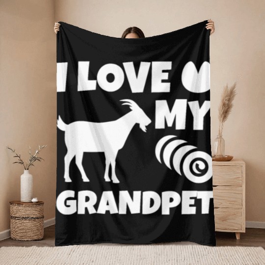 I Love My Grandpet Goat Throw Blankets