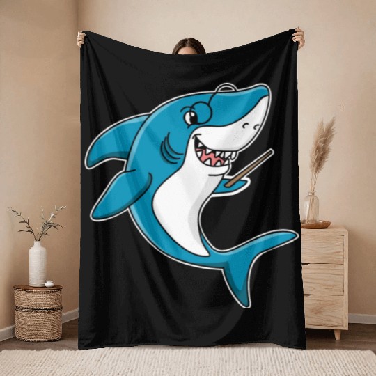 Teacher shark .. school student lessons enrollment Throw Blankets
