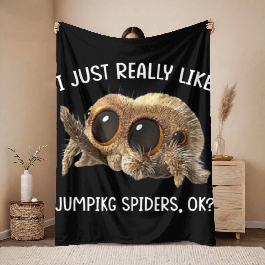 Jumping Spiders Collectors Exotic Pet Collection Throw Blankets
