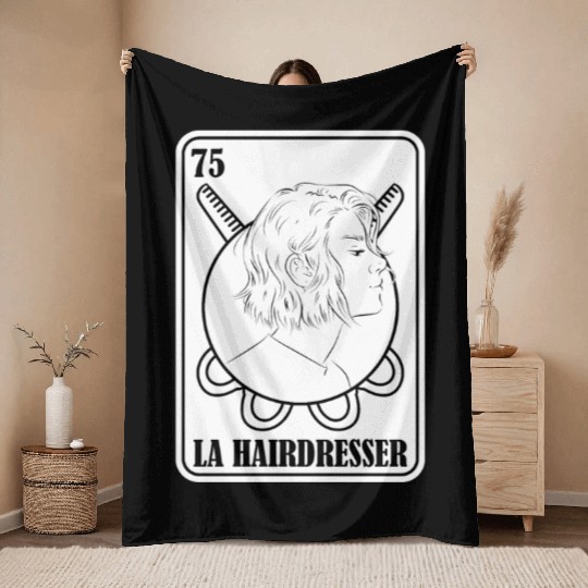 Hairdresser Hairstylist Card Throw Blankets
