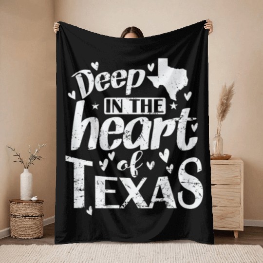 Deep in the Heart of Texas US State of the USA Throw Blankets