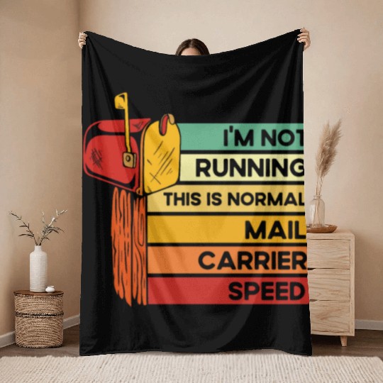 Postman Mail Carrier Post Office Postal Worker Throw Blankets