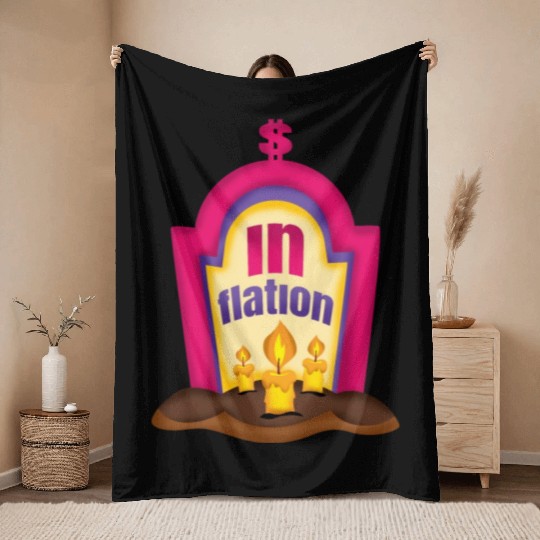 Halloween inflation grave Throw Blankets