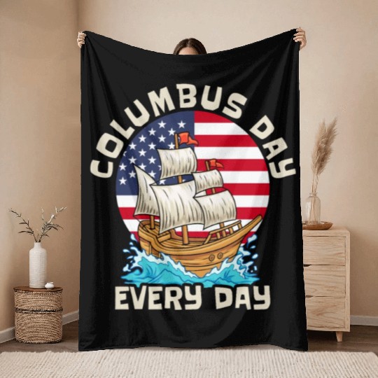 Columbus Day 1492 Throw Blankets