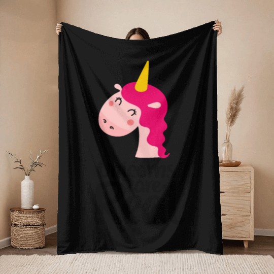 Unicorns Are Real 3 Throw Blankets