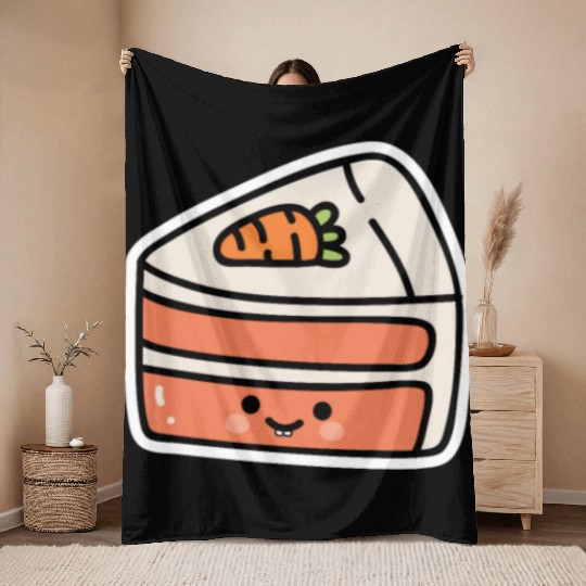 Carrot Cake Sweet Carrot Cake Throw Blankets