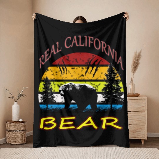 California BEAR Throw Blankets
