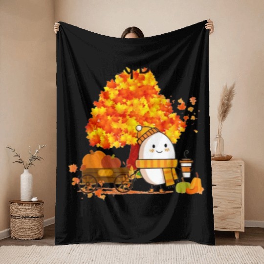 Humpty Dumpty Had A Great Fall Thanksgiving Autumn Throw Blankets