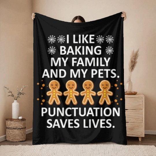Punctuation Save Lives Funny English Teacher Throw Blankets