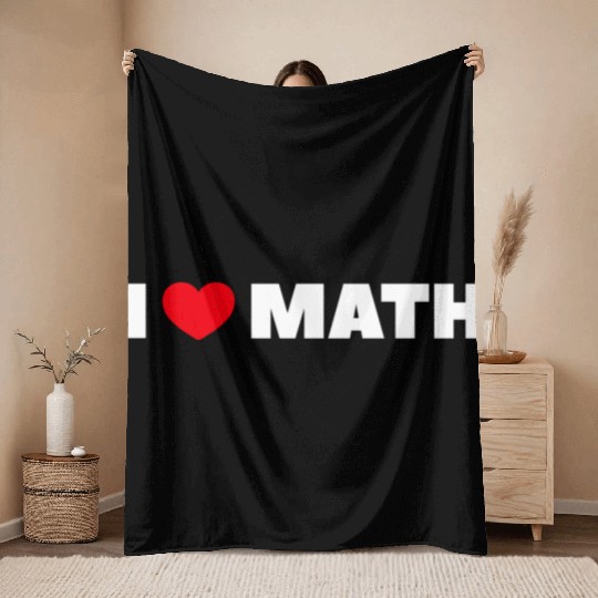 I Love Math Throw Blankets
