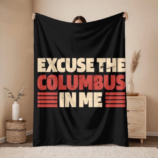 Columbus Day 1492 Funny Throw Blankets