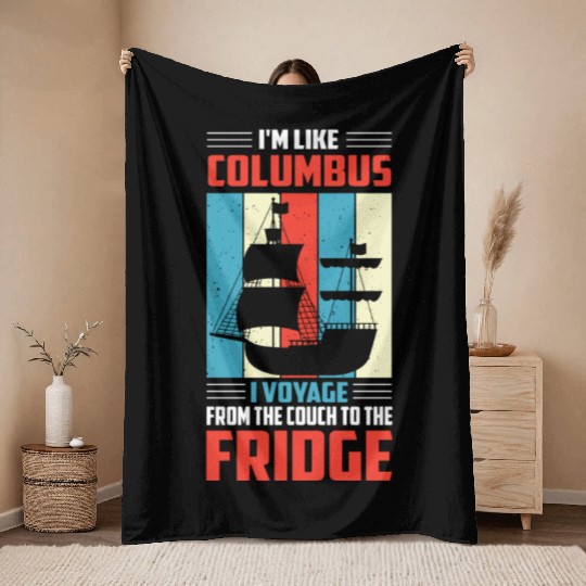 Columbus Day 1492 Throw Blankets