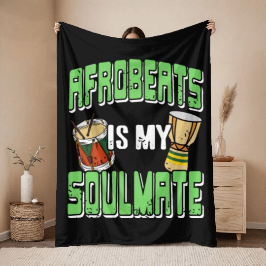 Afrobeats is my Soulmate African Music Throw Blankets
