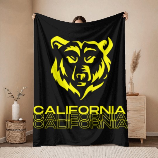 California bear Throw Blankets