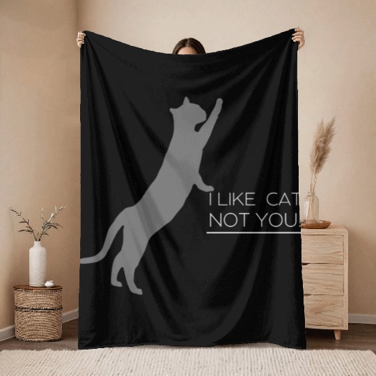 Modern Cat Throw Blankets