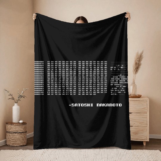 Bitcoin Satoshi Genesis Block BTC Crypto lover Throw Blankets