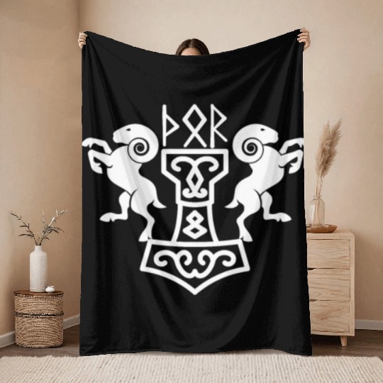 Thor Ram Throw Blankets