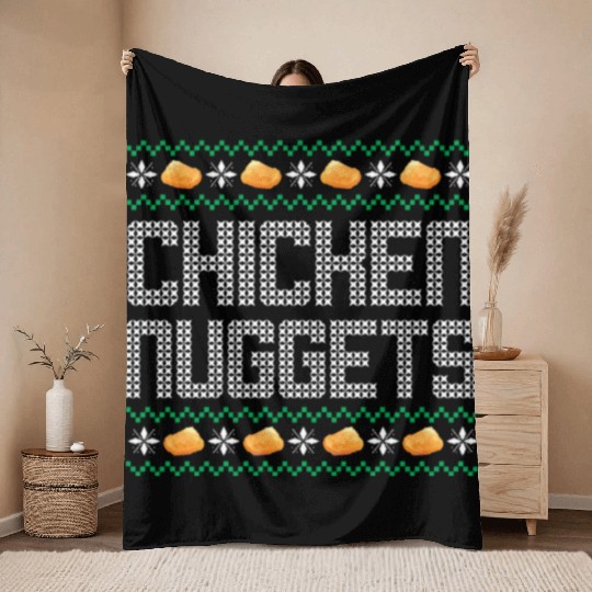 X-Mas Quote - Chicken Nuggets Throw Blankets