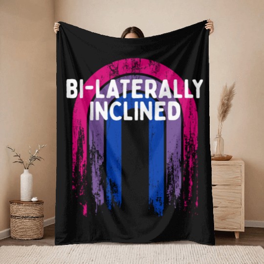 Bi-Laterally Inclined Bisexual LGBTQ Bi Pride Throw Blankets