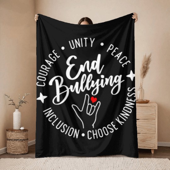 End Bullying. Choose Kindness. Unity. Peace. Throw Blankets