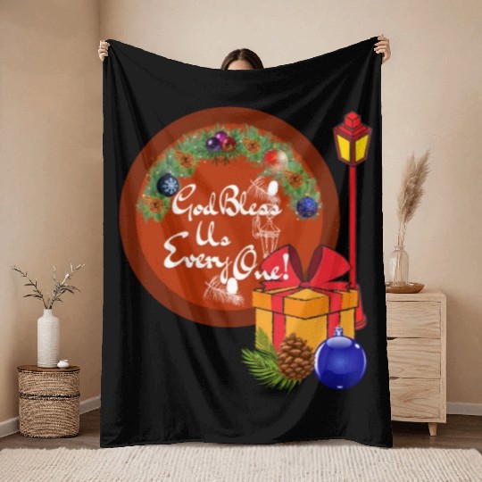 Cute A Christmas Carol God Bless Us Everyone Lamp Throw Blankets