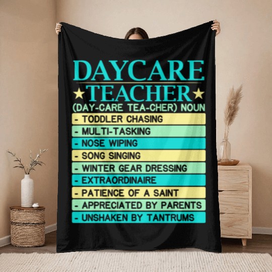 Daycare Teacher Childcare Educator Director Throw Blankets