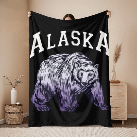Alaska Gift USA Natur Bär Denali Grizzly Wald Throw Blankets