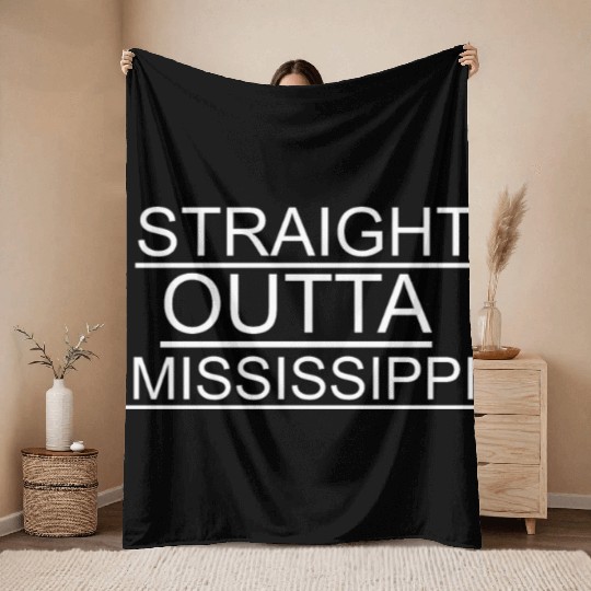 straight outta mississippi Throw Blankets