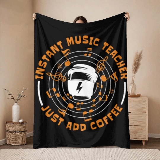 Music Teacher Coffee Throw Blankets