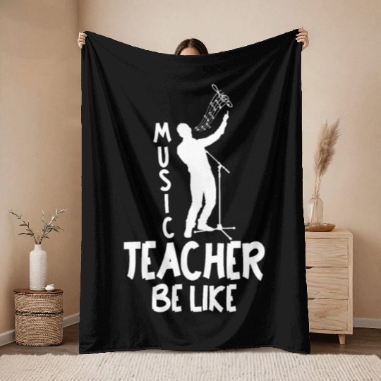 Music Teacher Singing Throw Blankets