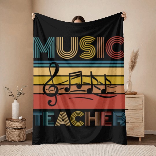 Music Teacher music nout Throw Blankets