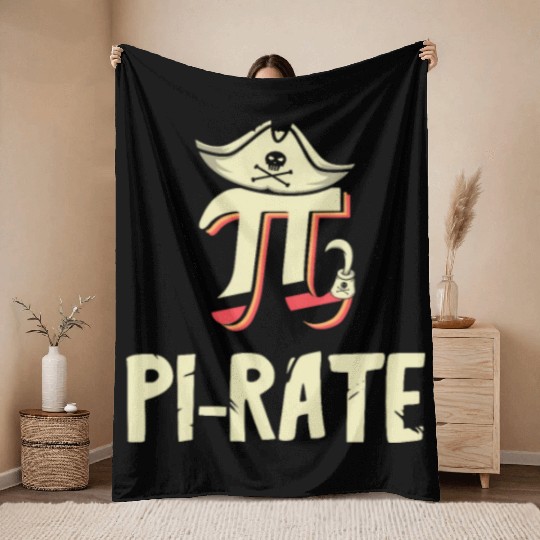 Pi-rate Mathematician Math Student Pirate Lover Throw Blankets
