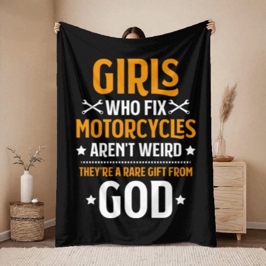 Motorcycle Mechanic Motorbike Mechanic Throw Blankets