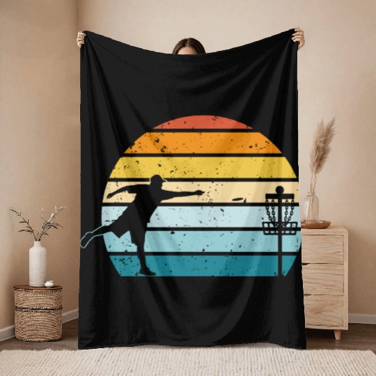 Disc Golf Disc Golfing Player Ultimate Frisbee Throw Blankets