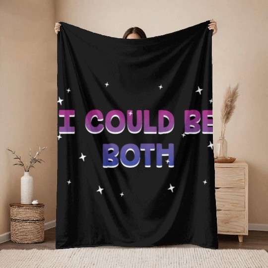 I Could Be Both Bisexual LGBTQ Bi Pride Pansexual Throw Blankets