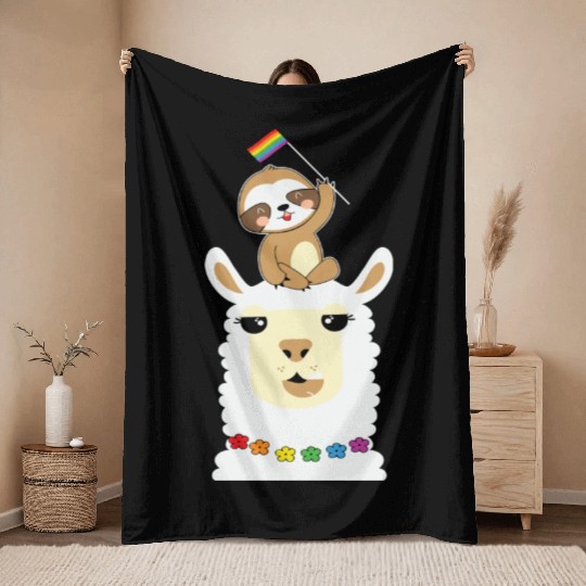 LBGT Flag Gay Pride Human Vintage Rainbow Throw Blankets