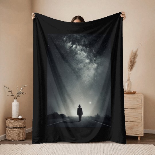 The lonely man Throw Blankets