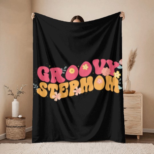 Groovy Stepmom Garden Plant Flowers Floral Decor Throw Blankets