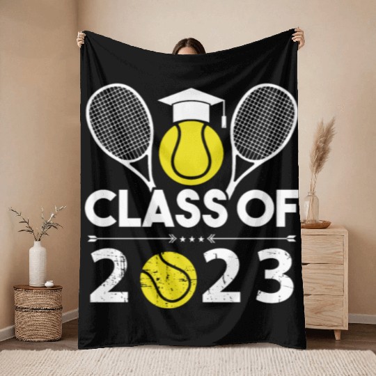Graduation Class of 2023 Tennis Senior year T-Shir Throw Blankets