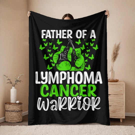 Lymphoma Cancer Awareness Dad Fathers Day Papa Throw Blankets