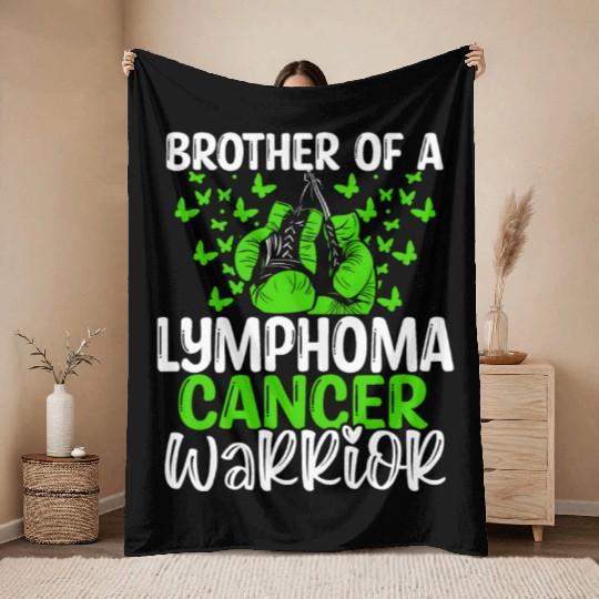 Lymphoma Cancer Awareness Brother Twins Sibling Throw Blankets