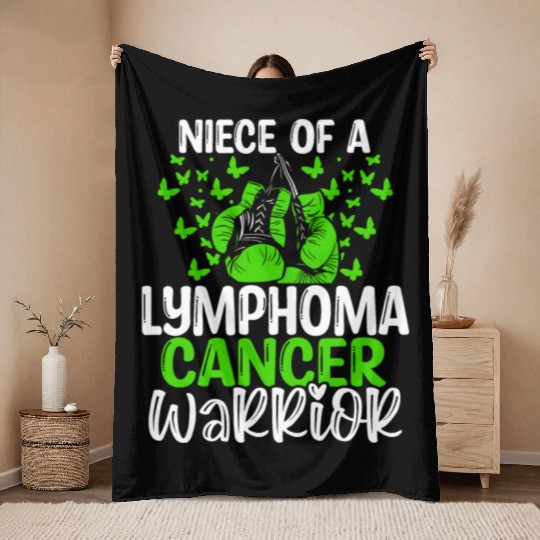 Lymphoma Cancer Awareness Niece Aunt Uncle Throw Blankets