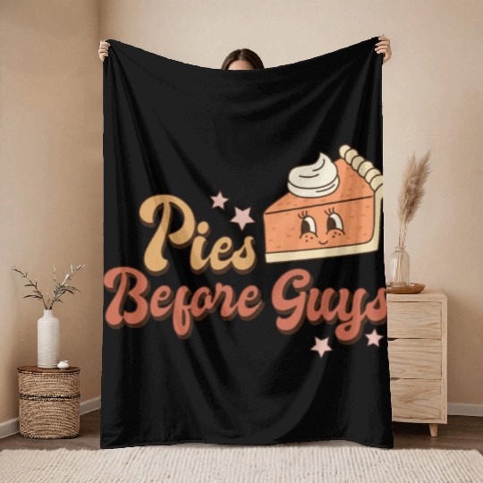 Thanksgiving Pies before guys retro vintage Throw Blankets