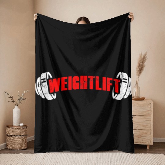Weightlift Weightlifting Lifting Gym Workout Throw Blankets